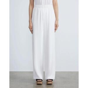Lafayette 148 Silk Wide Leg Pants Lined Cream Size Small Luxury